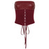 Lace-up tube top leather hollow-out wrist hanging package hip skirt suit